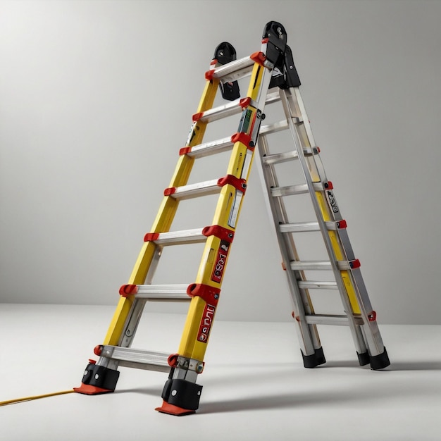 Photo extension ladder on white background