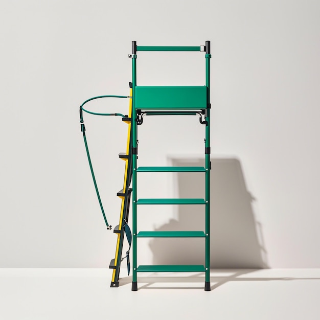 Photo extension ladder on white background