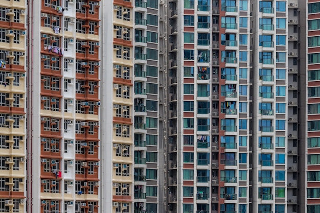 Exterior of apartment tower facade