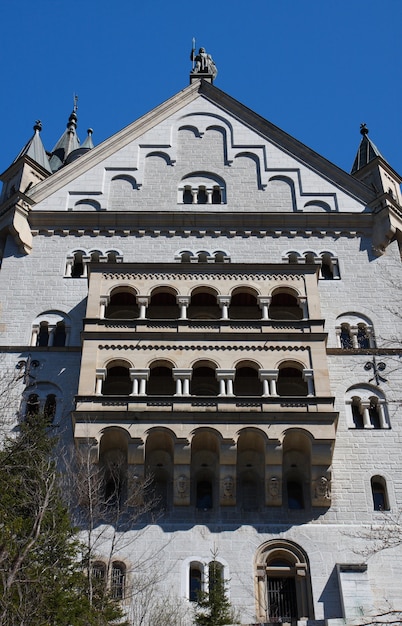 Exterior of beautiful medieval palace Neuschwanstein, Bavaria, Germany