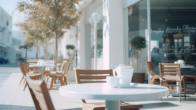 Exterior of a Coffee Shop Pure White Background Photography