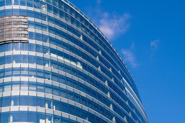 Exterior of modern architecture in downtown. Building abstract background