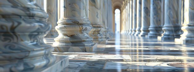 an exterior picture of columns in rows