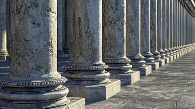 an exterior picture of columns in rows