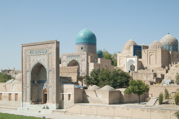 External review of Registan in Samarkand. Ancient architecture of Central Asia