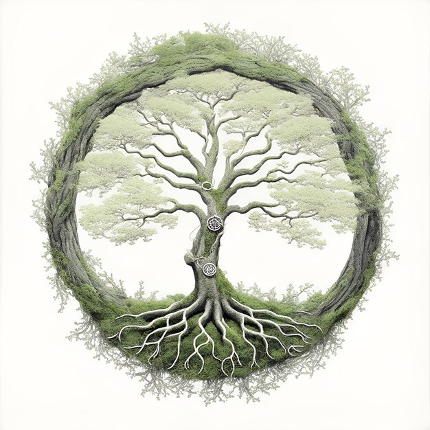 extraordinary fantastic tree illustration for design works project decor wallart wallpaper