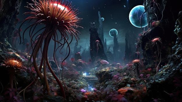 Extraterrestrial flora and fauna on an exoplanet