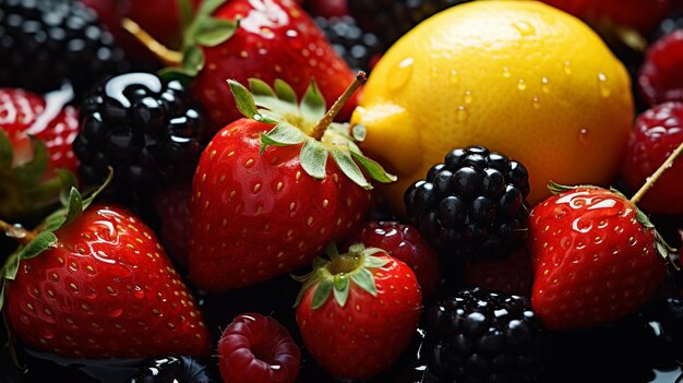 A extream closeup fresh fruits photography