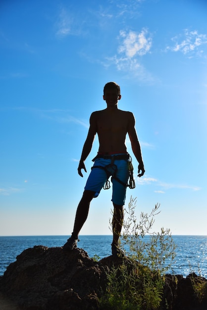 Extreme climber on a cliff