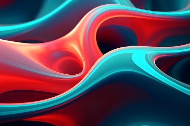 Extreme closeup background with an extreme closeup of red green and ocean blue