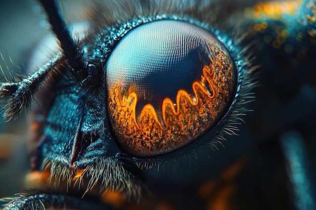 Photo an extreme closeup of an insects eye