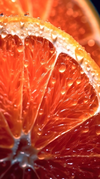 Extreme CloseUp of Juicy and Translucent Hala Fruit Slice in Hyperrealism Generative AI