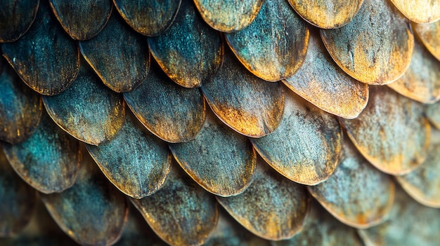 Extreme Closeup of Natural Fish Scales Texture