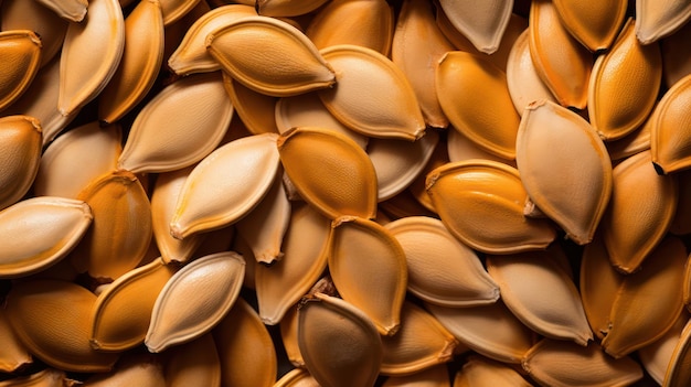 Extreme Closeup of Pumpkin Seeds AI Generated