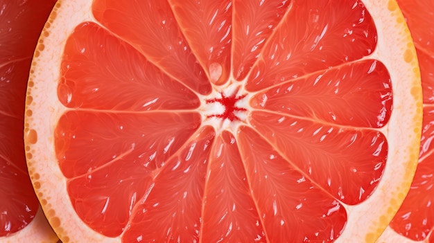 Extreme Closeup of Red Grapefruit AI Generated