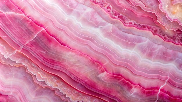 Photo extreme closeup shot of a pink onyx crystal marble texture abstract stone background