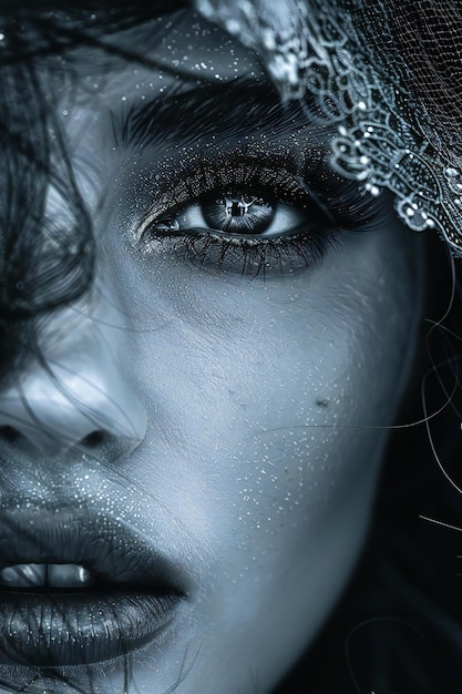 Extreme closeup shot woman fashion beautiful