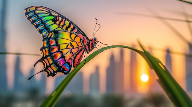 Extreme CloseUp Vibrantly Colored Butterfly