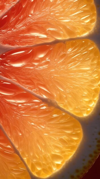 Extreme Macro CloseUp of a Juicy Translucent Pomelo Slice AI Generated