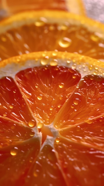 Extreme Macro CloseUp of a Juicy Translucent Satsuma Slice AI Generated