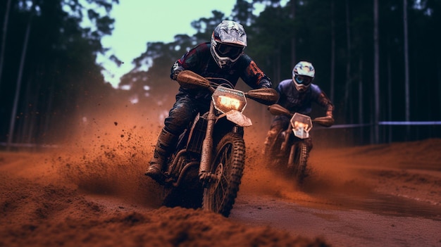 extreme motorcycle competition enduro motorcycle rider on the sand