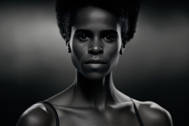 extremely beautiful black woman with serious expression with power pose, black lives matter campaign