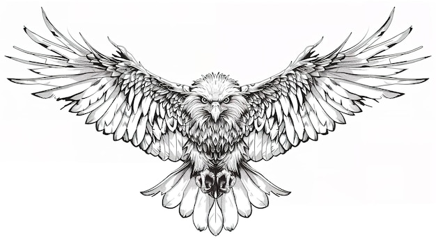 Photo an extremely detailed vector outline of an eagle