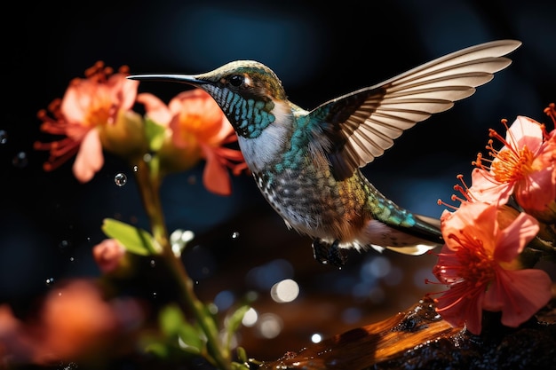 Exuberant hummingbird on bird TV show generative IA