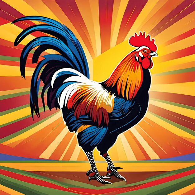 Eye Catching Roosters Show the Design of Illustrator