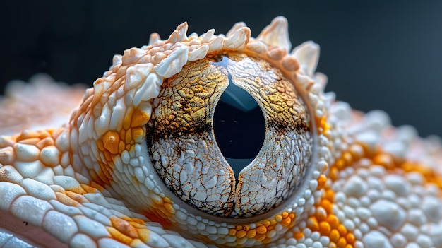 Photo the eye of a lizard with a black eye