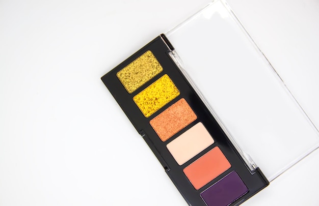 Eye shadow palette Cosmetic product on white background