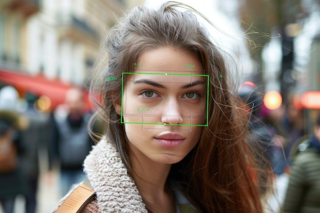 Photo eye tracking women facial recognition