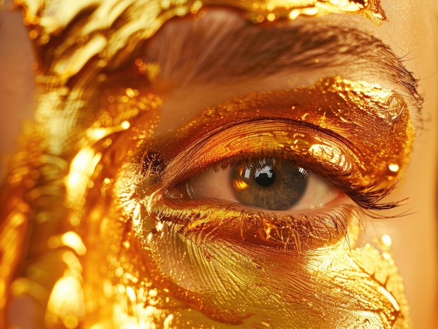 Eye with gold paint