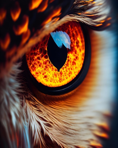 an eye with the pupil of an owl that has the pupil of a tiger