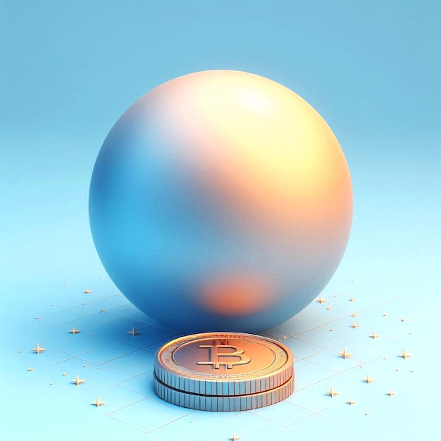 Photo eyecatching 3d render of coins and balls illustrating financial and athletic success