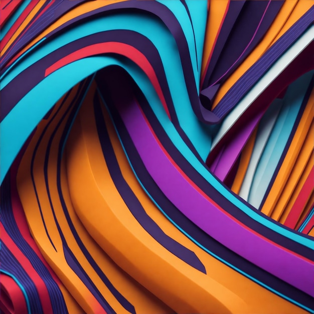 An eyecatching abstract design of colorful lines and shapes background