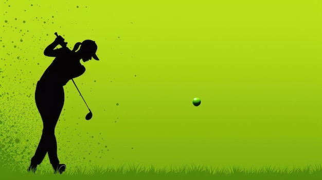 Eyecatching abstract golf background with player silhouette hitting the ball Fun