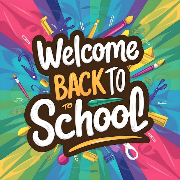 EyeCatching BACK TO SCHOOL Poster or Vector Images with School Supplies