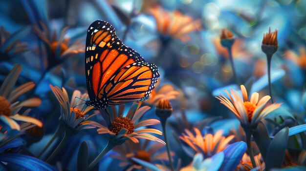 Eyecatching Fantasy landscape with butterfly