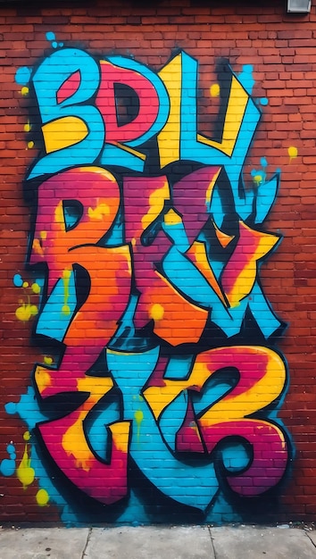 Photo eyecatching graffiti letters with modern and trendy fonts