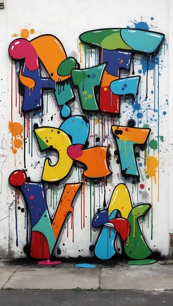 Photo eyecatching graffiti letters with modern and trendy fonts