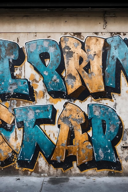 Photo eyecatching graffiti letters with modern and trendy fonts