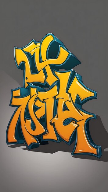 Photo eyecatching graffiti letters with modern and trendy fonts