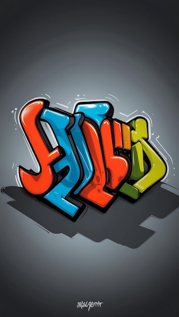 Photo eyecatching graffiti letters with modern and trendy fonts