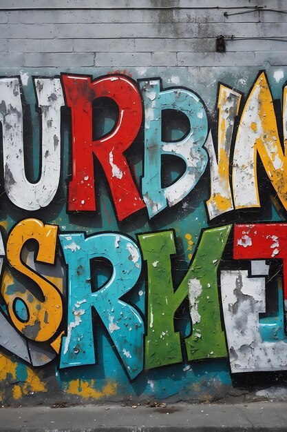 Photo eyecatching graffiti letters with modern and trendy fonts