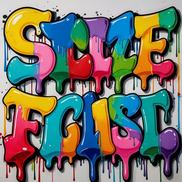 Photo eyecatching graffiti letters with modern and trendy fonts