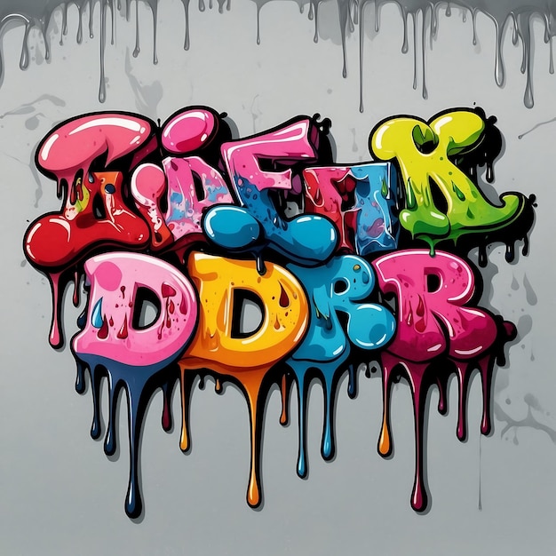 Photo eyecatching graffiti letters with modern and trendy fonts