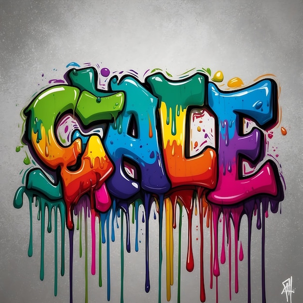 Photo eyecatching graffiti letters with modern and trendy fonts