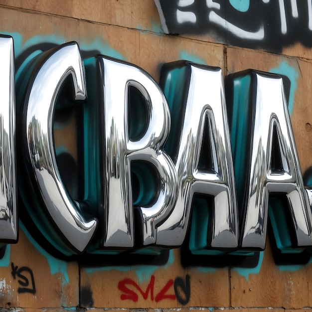 Photo eyecatching graffiti letters with modern and trendy fonts