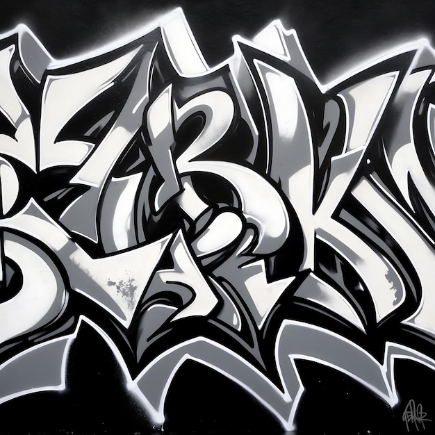 Photo eyecatching graffiti letters with modern and trendy fonts